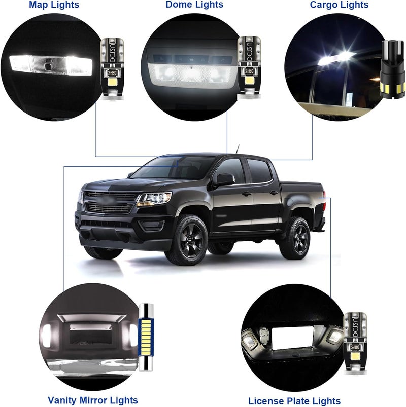 EASY EAGLE LED Interior Car Lights for Chevy-Colorado-GMC-Canyon-2015-2022: 13 Piece Kit White LED Light Bulbs - Super Bright 6000K + Install Tool - Image 3